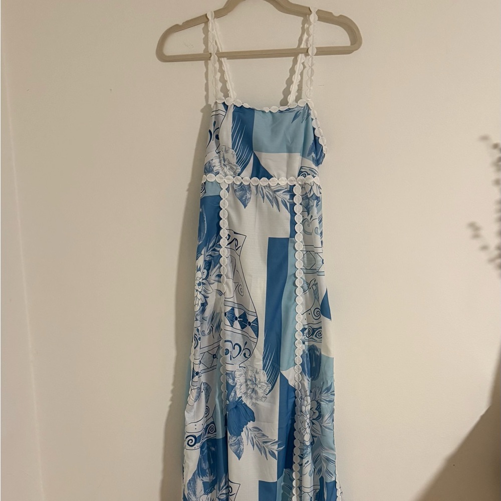 Blue and White Floral Dress